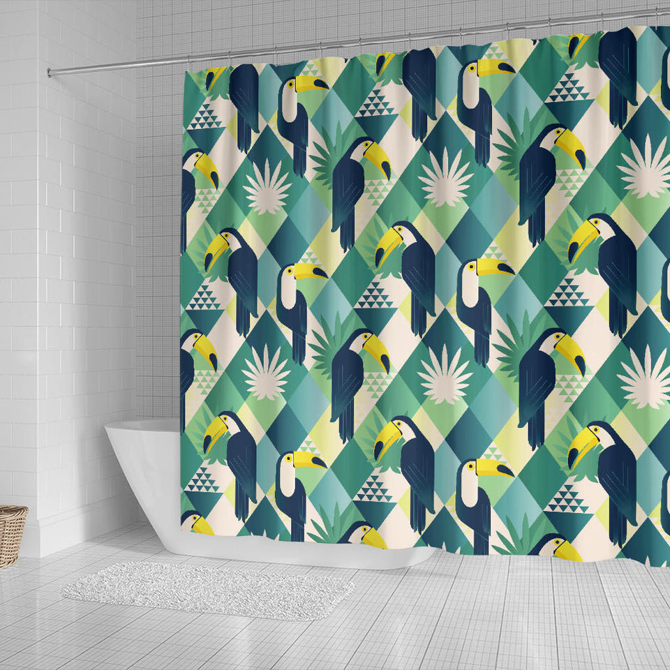 Toucan Tropical Leaves Design Pattern  Shower Curtain Fulfilled In US