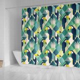 Toucan Tropical Leaves Design Pattern  Shower Curtain Fulfilled In US
