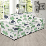 Chameleon Lizard Succulent Plant Pattern Sofa Slipcover