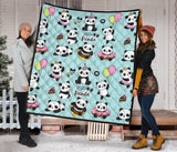 Cute Baby Panda Pattern Premium Quilt