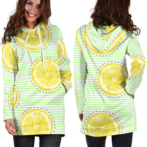 Slice Of Lemon Pattern Women'S Hoodie Dress