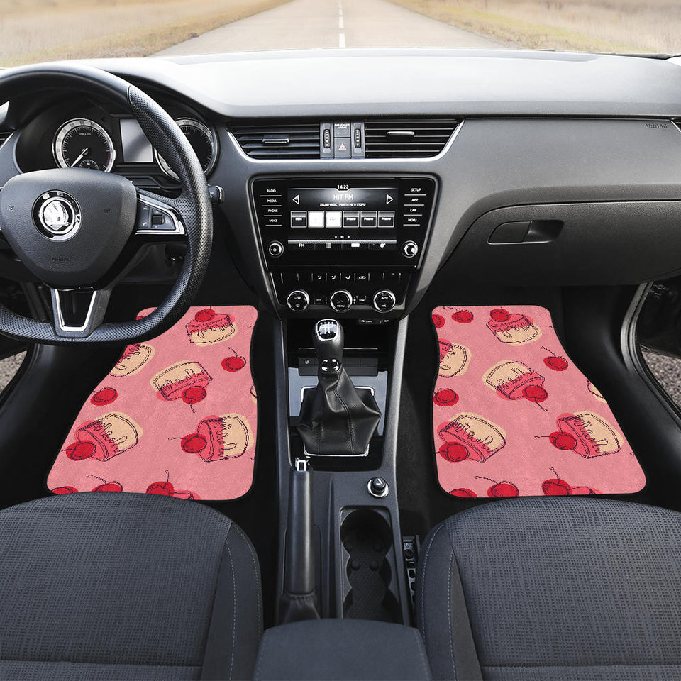 Cake Cherry Pattern Front And Back Car Mats