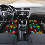 Fire Colors And Turquoise Front Car Mats (Set Of 2)