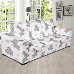 Watercolor Cute Rabbit Pattern Sofa Slipcover