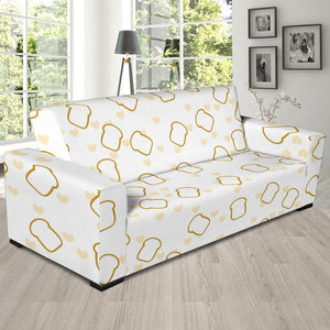 Bread Toast Pattern Print Design 01 Sofa Slipcover