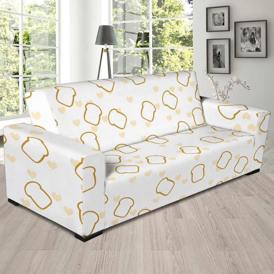 Bread Toast Pattern Print Design 01 Sofa Slipcover