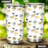 Silhouettes Of Goat And Tree Pattern Tumbler