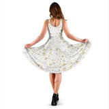 Christmas Tree Christmas Element Silver Gold Pattern Sleeveless Midi Dress