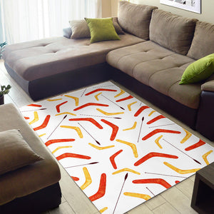 Waterclor Boomerang Australian Aboriginal Ornament Area Rug