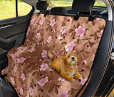 Pink Sakura Cherry Blossom Drak Brown Background Dog Car Seat Covers