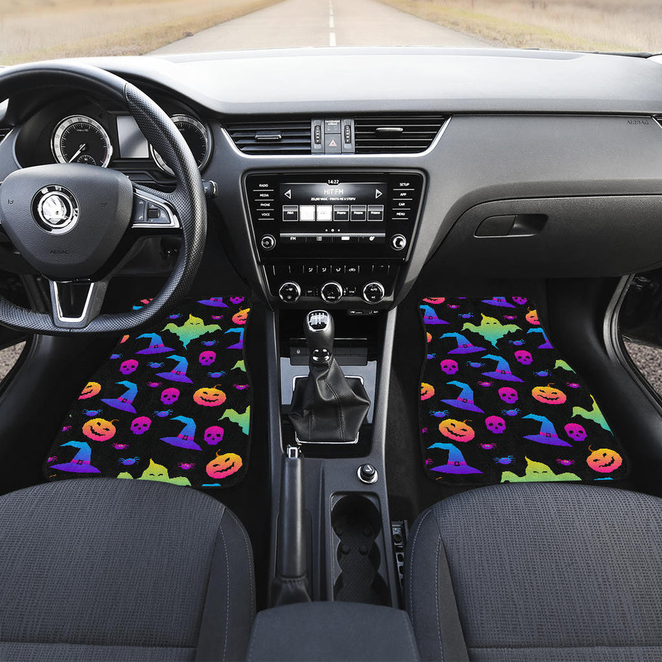 Colorful Halloween Background Front And Back Car Mats