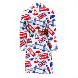 British Pattern Print Design 01 Men's Bathrobe