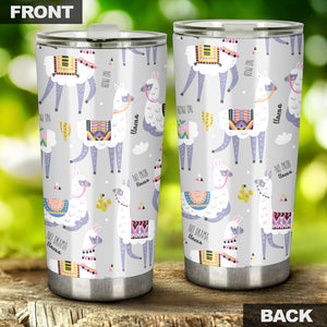 Cute Llama Alpaca Pattern Tumbler