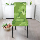 Broccoli Pattern Green Background Dining Chair Slipcover