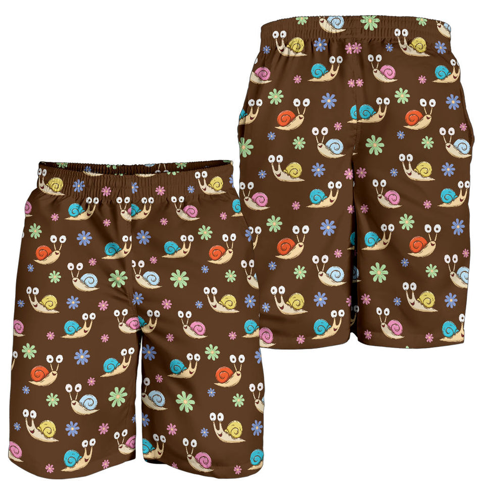 Snail Pattern Print Design 03 Men Shorts