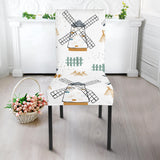 Windmill Pattern Dining Chair Slipcover