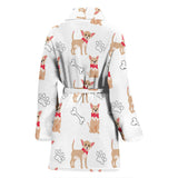 Chihuahua Bone Paw Pattern Women'S Bathrobe