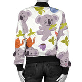 Cute Koalas Teapots Tea Women'S Bomber Jacket