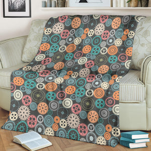 Gear Pattern Print Design 05 Premium Blanket