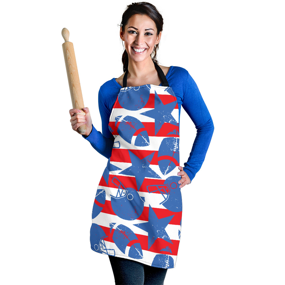 American Football Ball Star Stripes Pattern Adjustable Apron