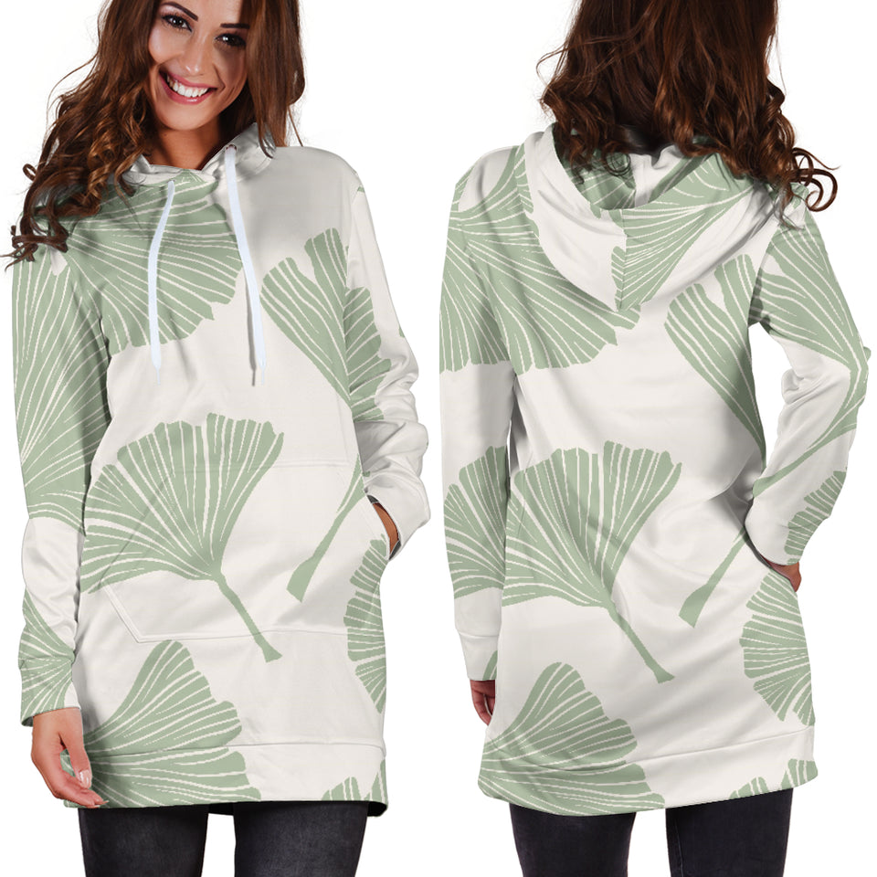 Ginkgo Leaves Pattern Women'S Hoodie Dress