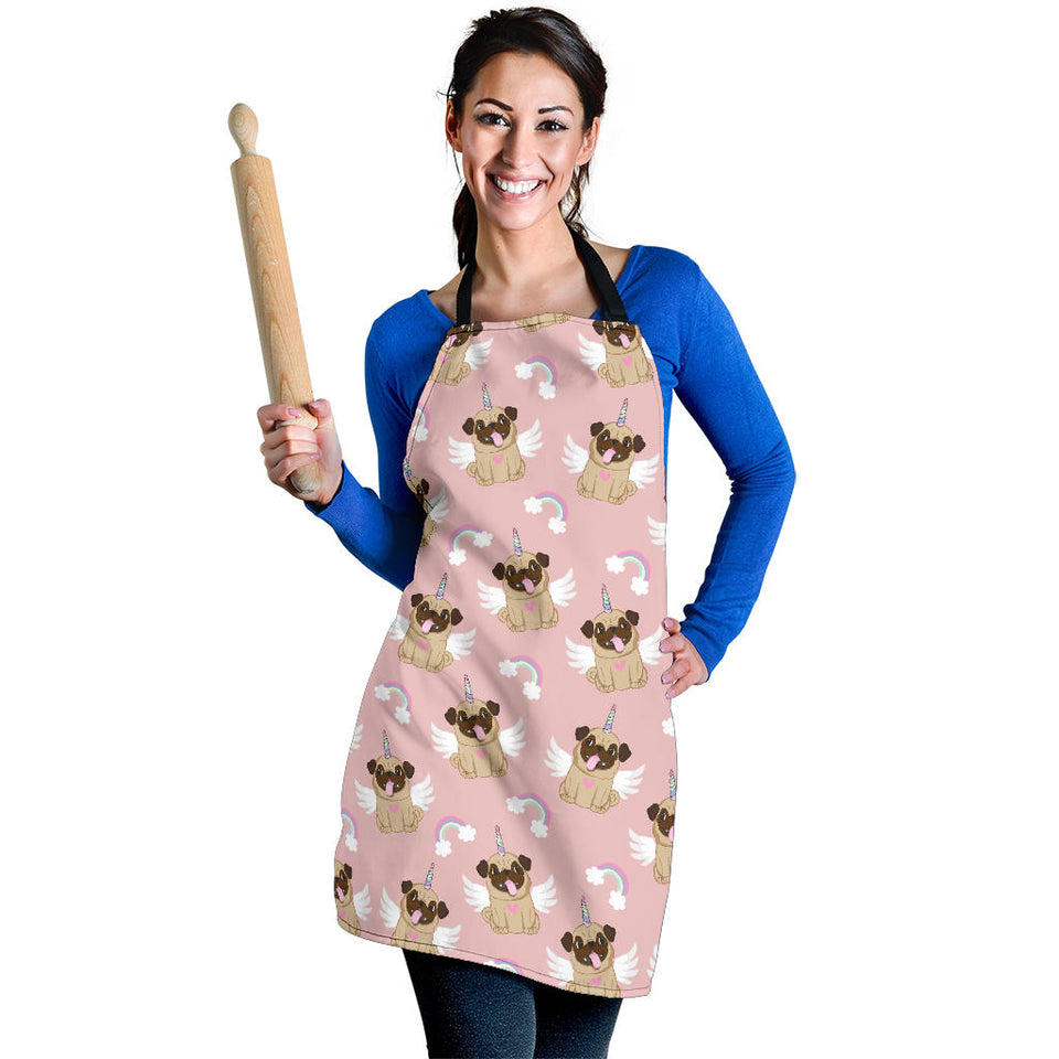 Cute Unicorn Pug Pattern Adjustable Apron