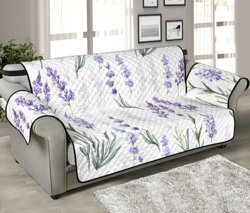 Hand painting Watercolor Lavender Sofa Cover Protector