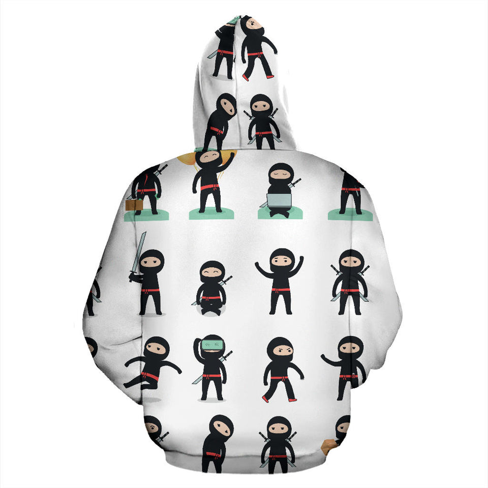 Cute Ninja Katana Sword Pattern Men Women Pullover Hoodie