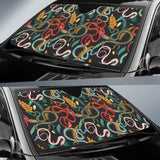 Colorful Snake Plant Pattern Car Sun Shade