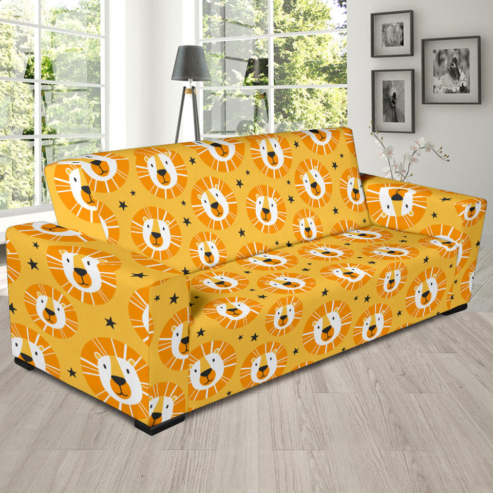 Lion Pattern Print Design 03 Sofa Slipcover