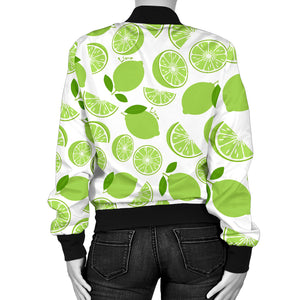 Lime Design Pattern Women'S Bomber Jacket