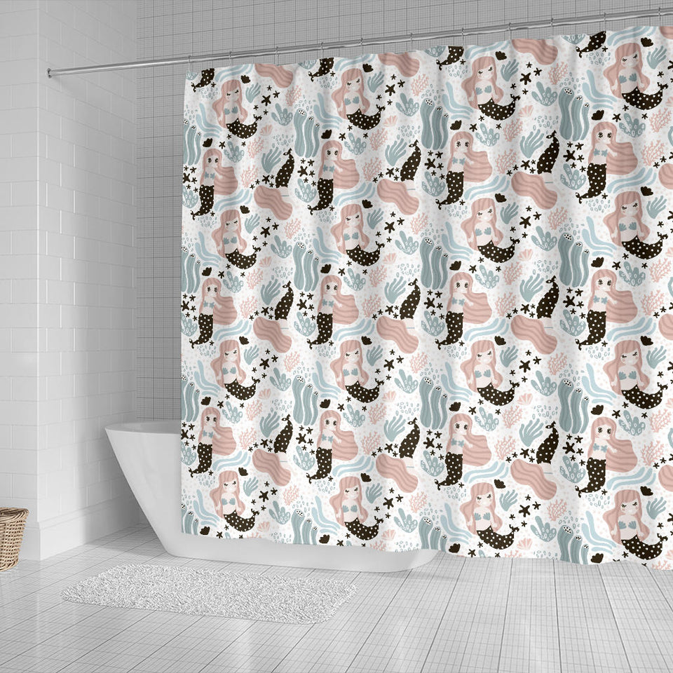 Cute Mermaid Pattern Shower Curtain Fulfilled In US