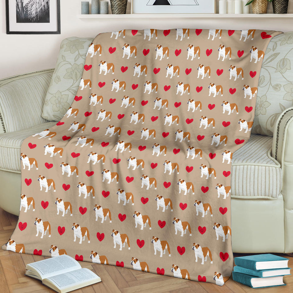 English Bulldog Pattern Print Design 05 Premium Blanket