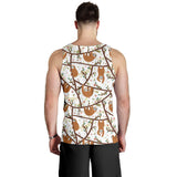 Sloths hanging on the tree pattern Men Tank Top