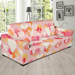 Hand Drawn Heart Design Pattern Sofa Slipcover