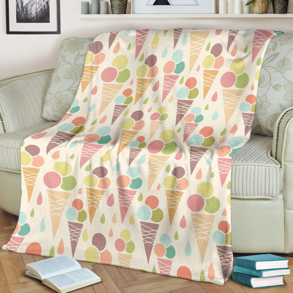 Ice Cream Cone Pattern Premium Blanket
