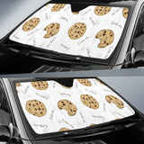 Sketch Style Cookie Pattern Car Sun Shade