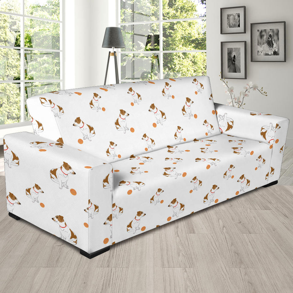 Jack Russel Pattern Print Design 05 Sofa Slipcover