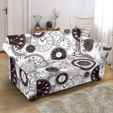 Classic Vintage Clock Pattern Loveseat Couch Slipcover