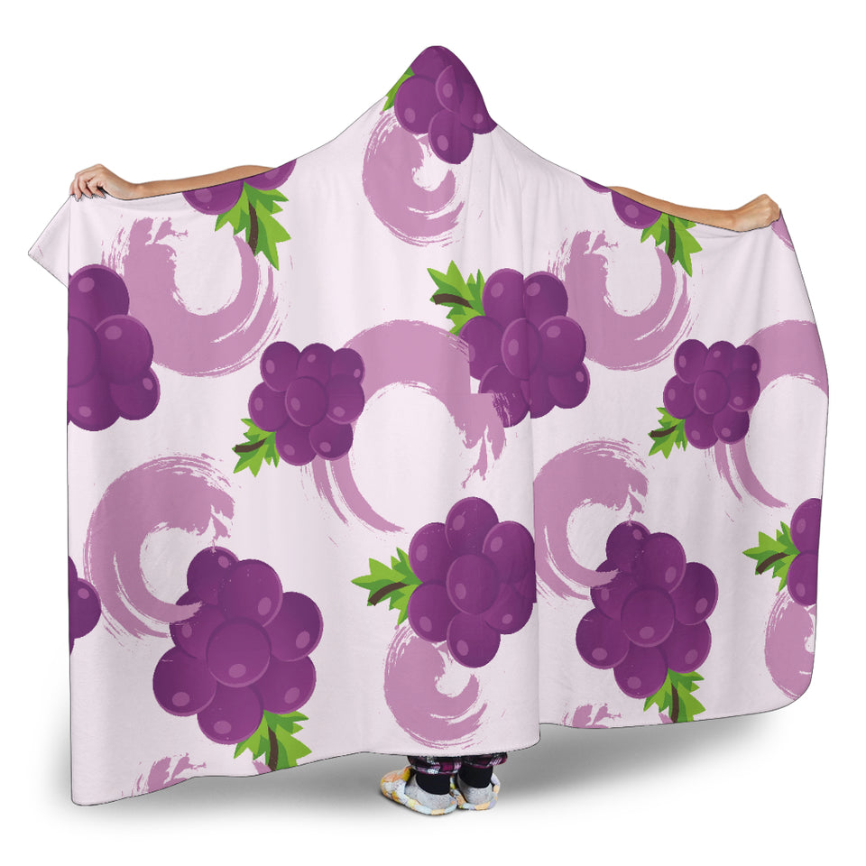 Cute Grape Pattern Hooded Blanket