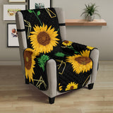 sunflower golden polygonal shapes Chair Cover Protector