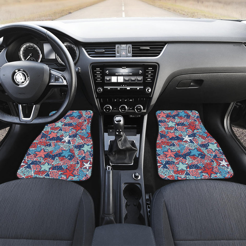 Hand Drawn Colorful Starfish Front Car Mats