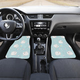 White Cute Hamsters Heart Pattern Front And Back Car Mats