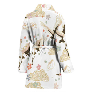 Beautiful Japanese Cranes Pattern Women'S Bathrobe