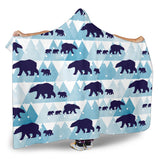 Polar Bear Winter Snow Pattern Hooded Blanket