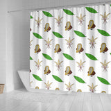 Color Hand Drawn Cocoa Pattern Shower Curtain Fulfilled In US