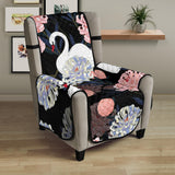 white swan blooming flower pattern Chair Cover Protector