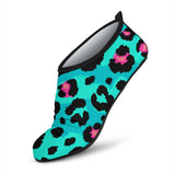 Green Leopard Skin Print Pattern Aqua Shoes