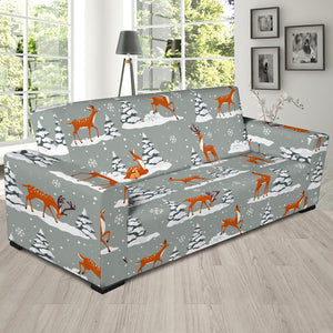 Beautiful Deers Winter Christmas Sofa Slipcover
