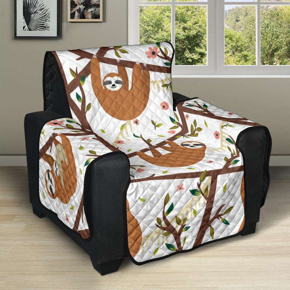 Sloths hanging on the tree pattern Recliner Cover Protector